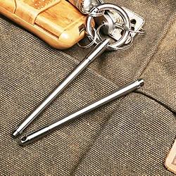 Super polished fine TC4 Ti titanium 3 inch short pocket tactical ballpoint pen self defence survival breaker EDC keychain