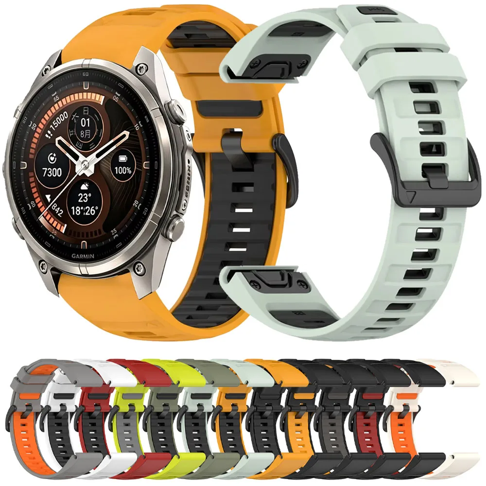 20mm 22mm 26mm Quick Fit Silicone Strap for Garmin Fenix 9 Pro/9/8 51/47/43mm Sport Bracelet for Garmin Quatix 8/Tactix 8 7 Band