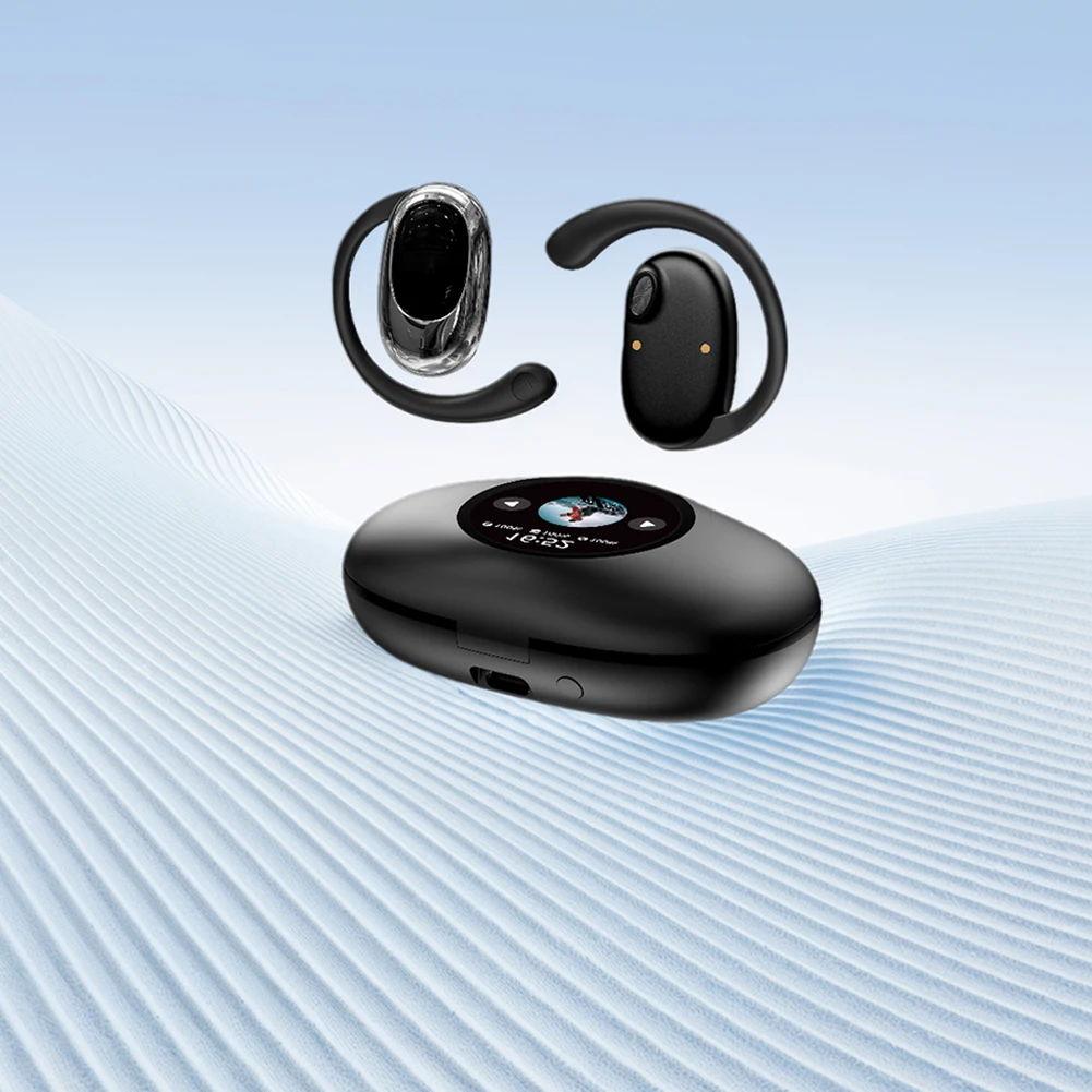 Écouteurs sans fil avec étui de chargement, écouteurs, casque à oreille ouverte BT 5.4, écran tactile, sports, entraînement, course à pied