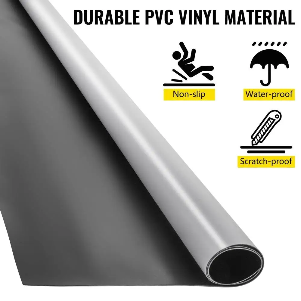 Portable 6.6x49.2ft Dance Floor Roll - PVC Non-Slip, Wear-Resistant, Easy-Clean Grey/Black for ballet & Practice