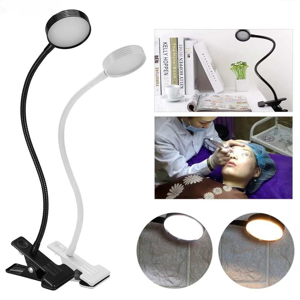 1pcs for Tattoo Makeup Eyebrow,Eyelash Extension,Manicure,Reading Light Adjustable Lamp Cold White Table Light USB Portable