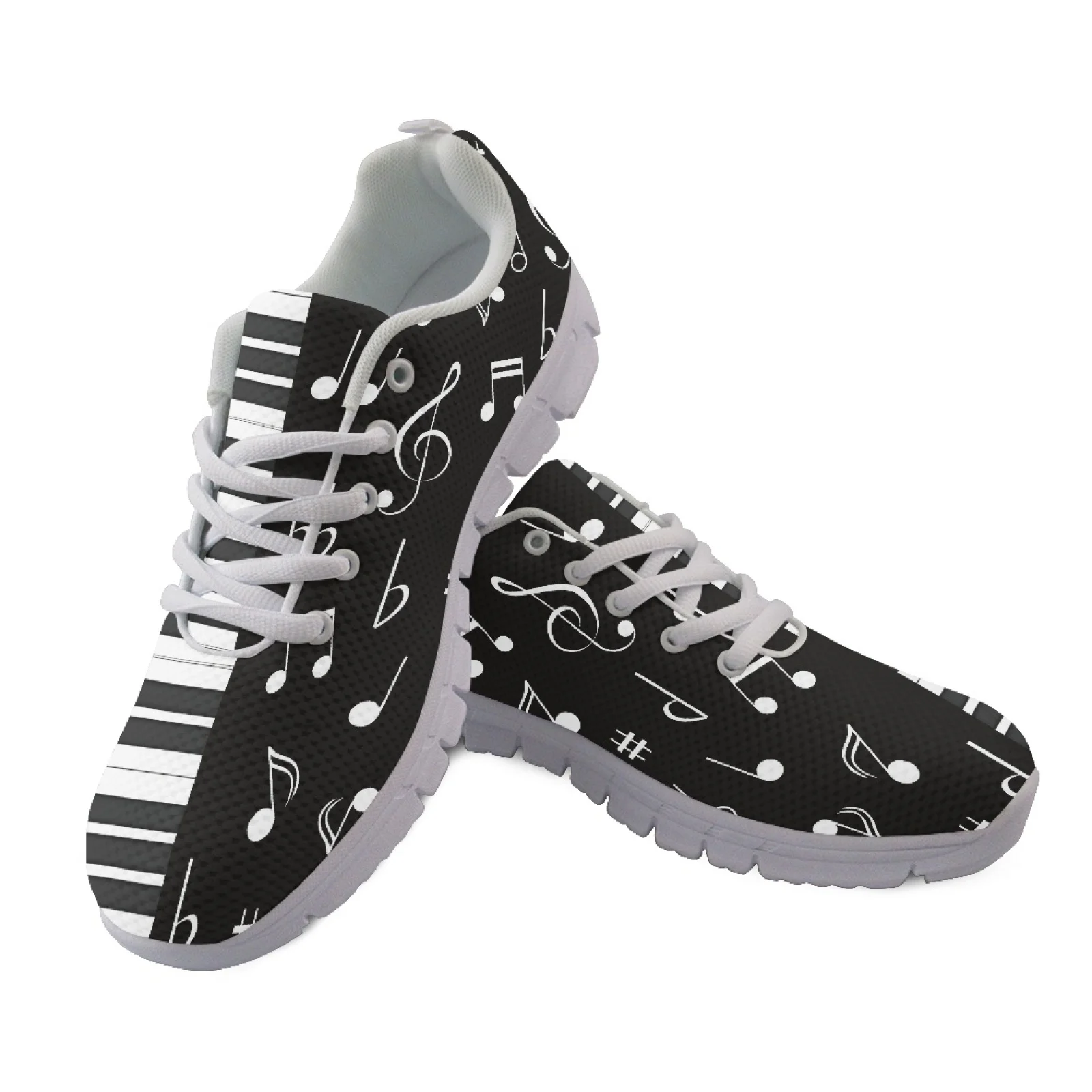 Coloranimal Music notes Work Shoes Mesh & EVA Sole Athletic Shoes Lace Up Athletic Sneaker for Mens