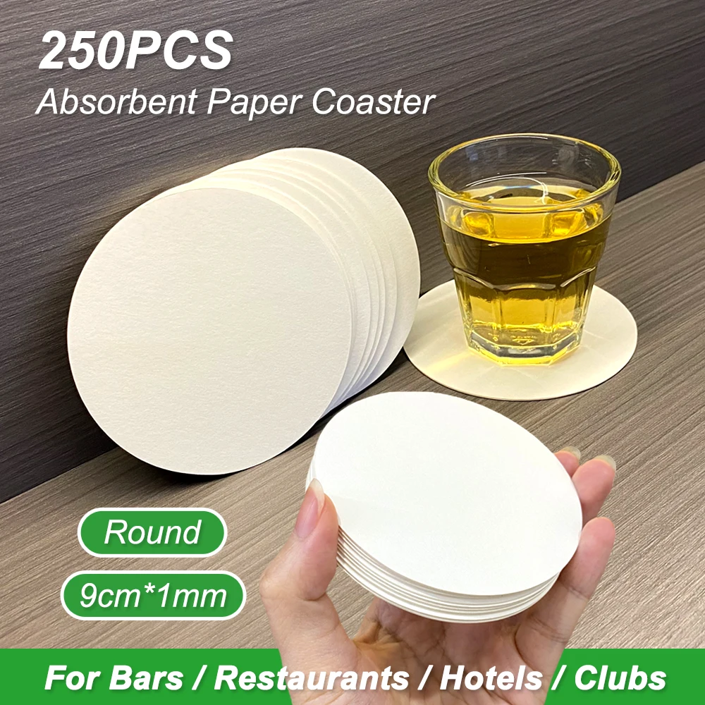 

Wholesale 250PCs Round Absorbent Paper Coaster Restaurant Bar Beer Coasters Mat Coffee Cup Paper Coasters for Drinks