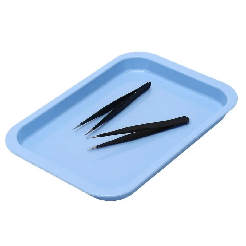 

Dental Instrument Tray Blue Plastic Square Plate Dish Storage Dentist Place Container Oral Accessory Pallet Placement Materials