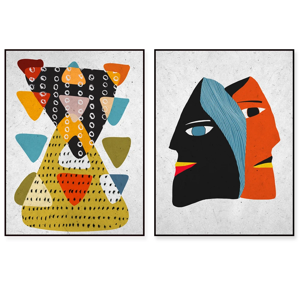 

African art, bohemian style decoration, modern black wall African print, black American canvas, black women abstract African pri