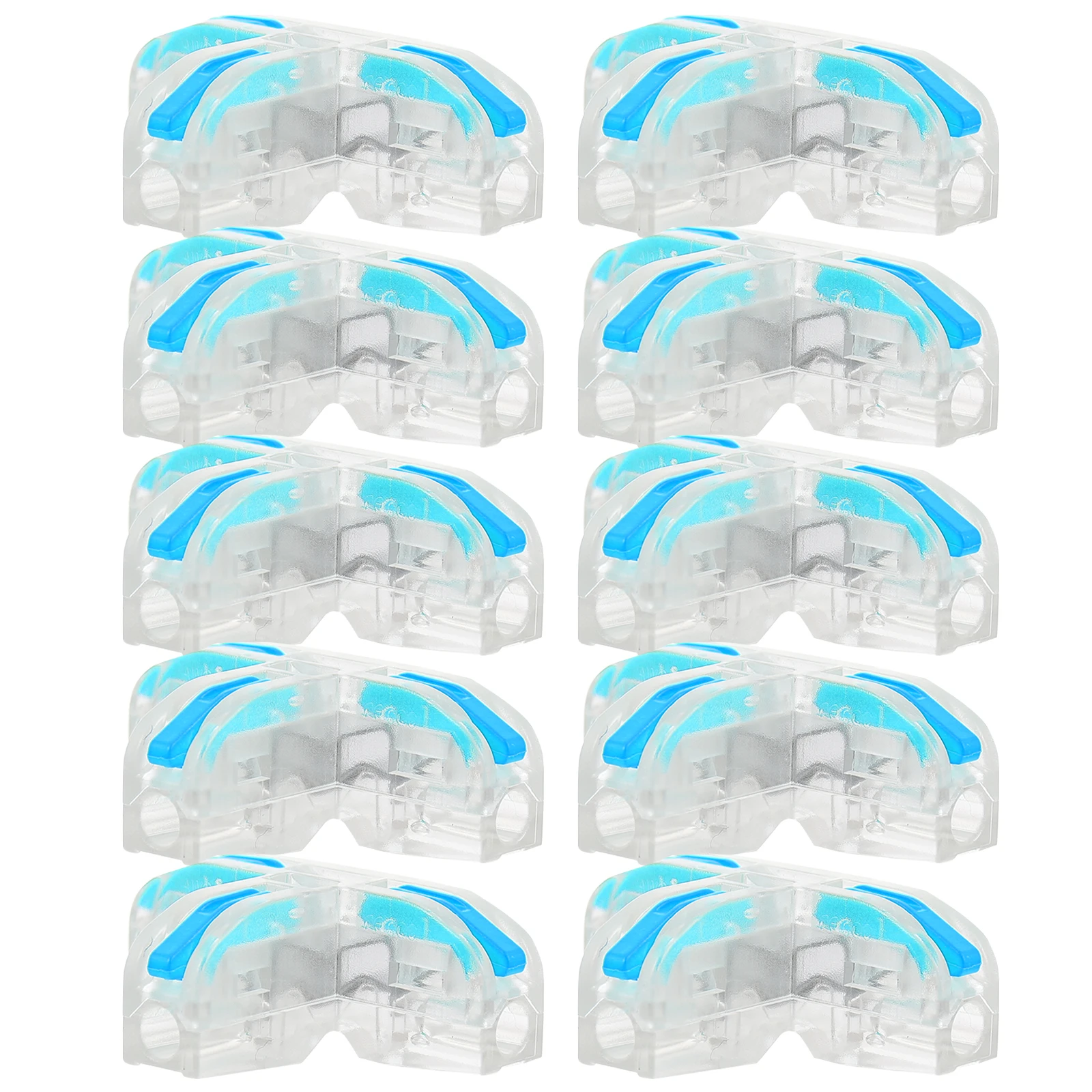 

10pcs T-type Wiring Terminals Copper Connectors Quick Splitter Blue Transparent Insulated Electrical Repair Set Wire Connection