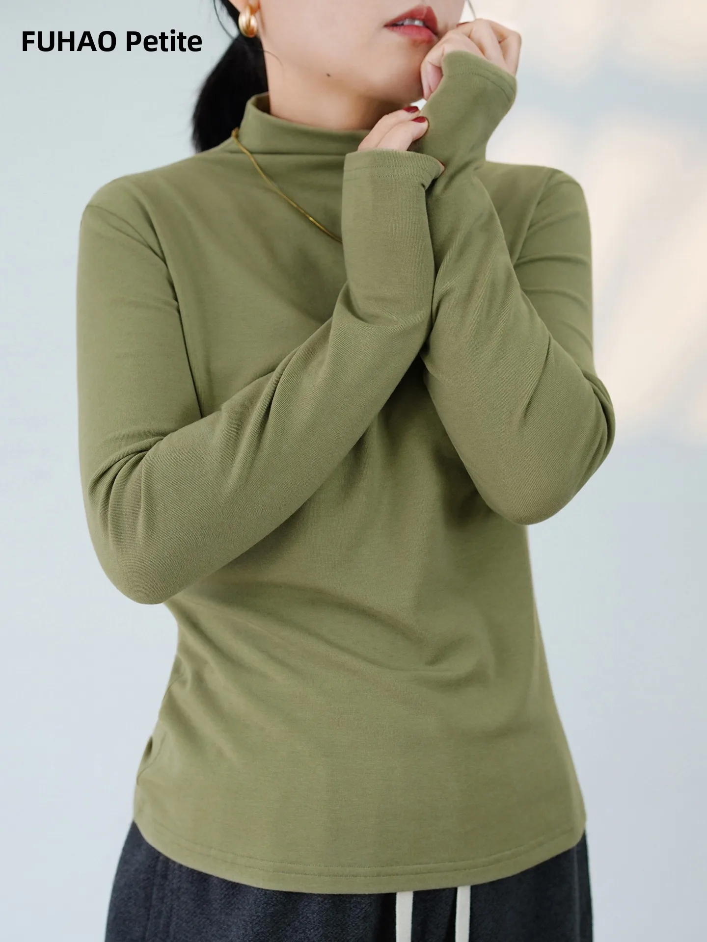 

FUHAO Silk Wool f High Ne Knitted Base Layer irt Lightweight Skin-friendly Winter Warm Top for Women Daily Wear