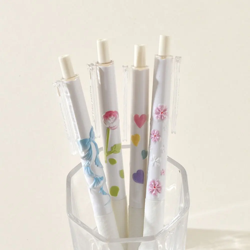 

Ballet 0.5mm Gel Pen Full Needle Tube Black Writing Pen Emboss Comfortable Grip Pressing Pen School Use
