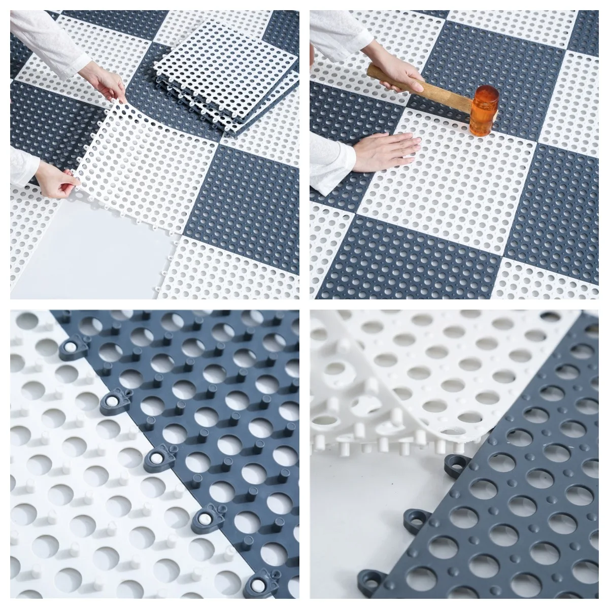 1 Non Slip Bathroom Mat, Waterproof Non Slip Carpet, Bathroom Carpet, Splicing Bathroom Floor Shower Mat