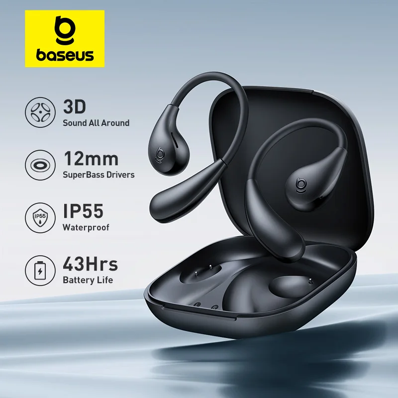Image of Baseus BF1 Lite Open-Ear Sport Kabellose Kopfhörer Bluetooth 5.4 Ohrbügel-Kopfhörer mit Starkem Bass 60 Stunden Spielzeit