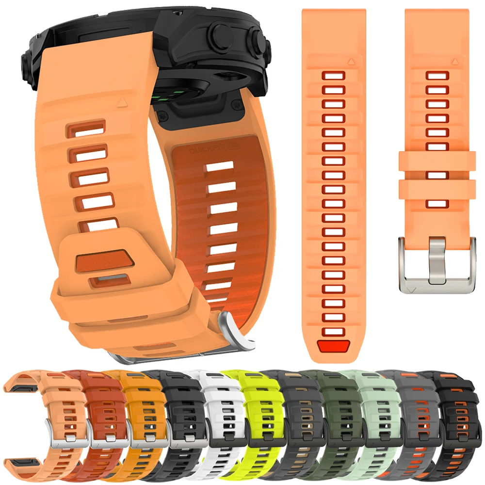 Sports Silicone Strap for Garmin Fenix 9 9Pro Solar E 8 7 7X/Epix Pro/6 6X/Enduro 3 Soft Bracelet 22/26mm Quickfit Official Band
