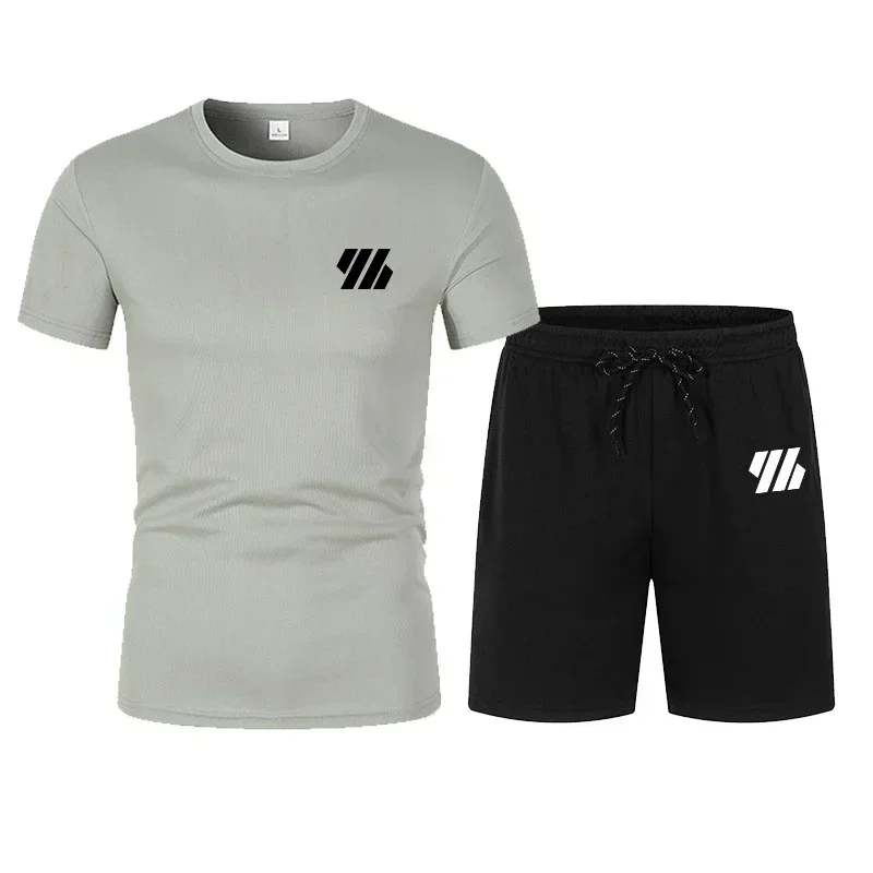 

Men's summer quick drying fashionable and comfortable sportswear running sportswear gym fashionable men's 2-piece summer set