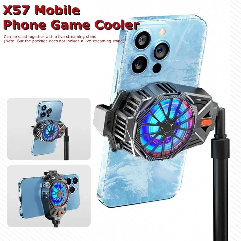 X57 nouveau téléphone portable 3 vitesses réglable semi-conducteur ventilateur de refroidissement radiateur type-c système pour PUBG jeu refroidisseur pour IPhone Android