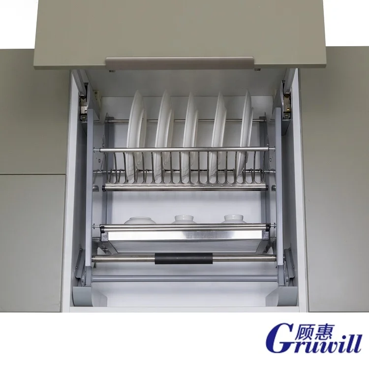 المبيعات الساخنة رفع درج خزانة سحب أسفل المطبخ سلة التخزين رفوف سلك المصعد لتنظيم فعال #5