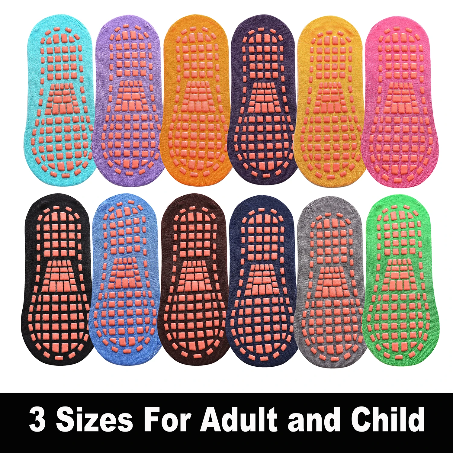 

6/12 Pairs Kids Adults Anti-Slip Socks Parent-Child Trampoline Cotton Socks Elasticity Sports Boys Girls Outside Children Socks