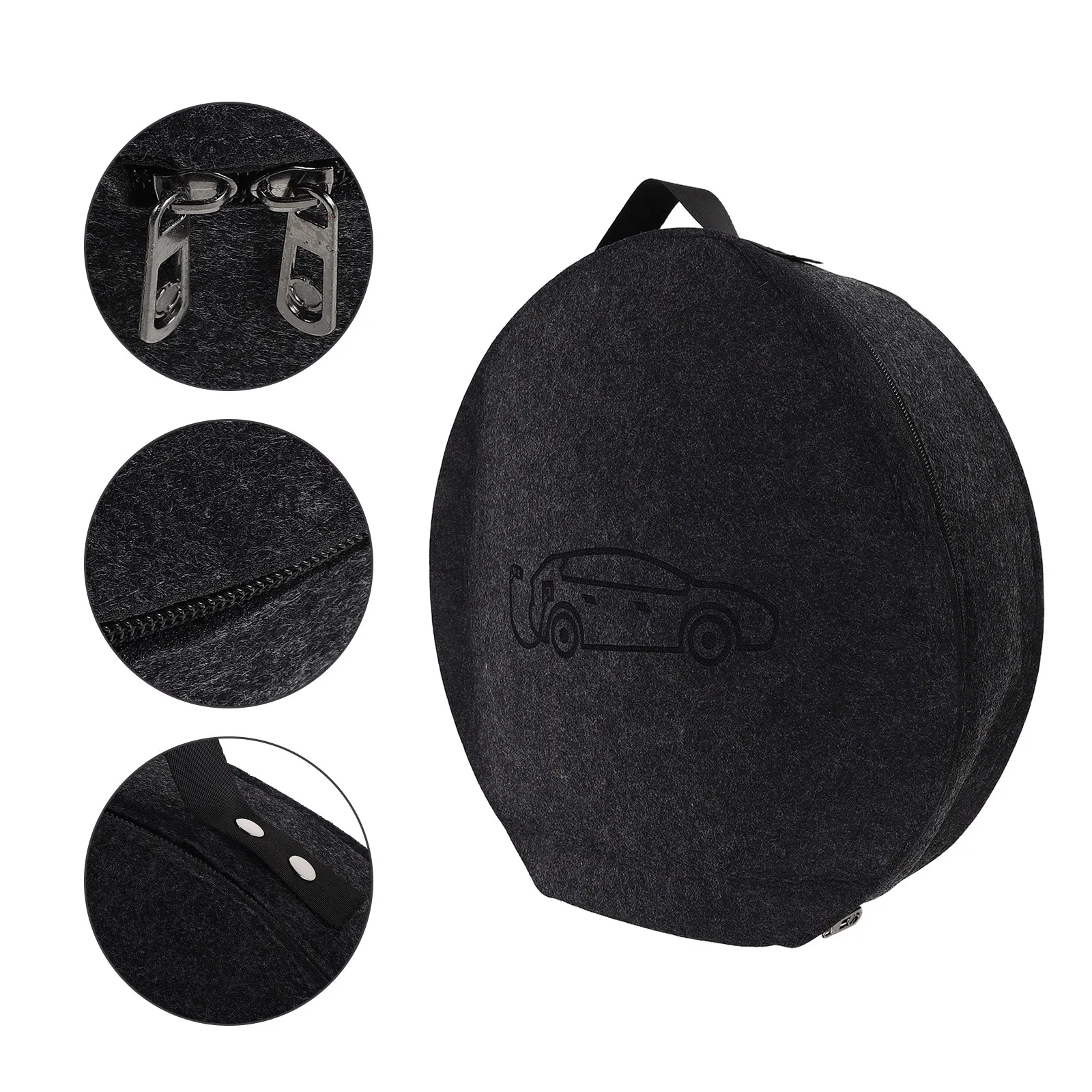 

Органайзер-сумка из фетра для зарядных кабелей электромобилей, портативный компактный чехол для хранения зарядных устройств EV, готов к использованию в багажнике автомобиля, гараже, для поездок