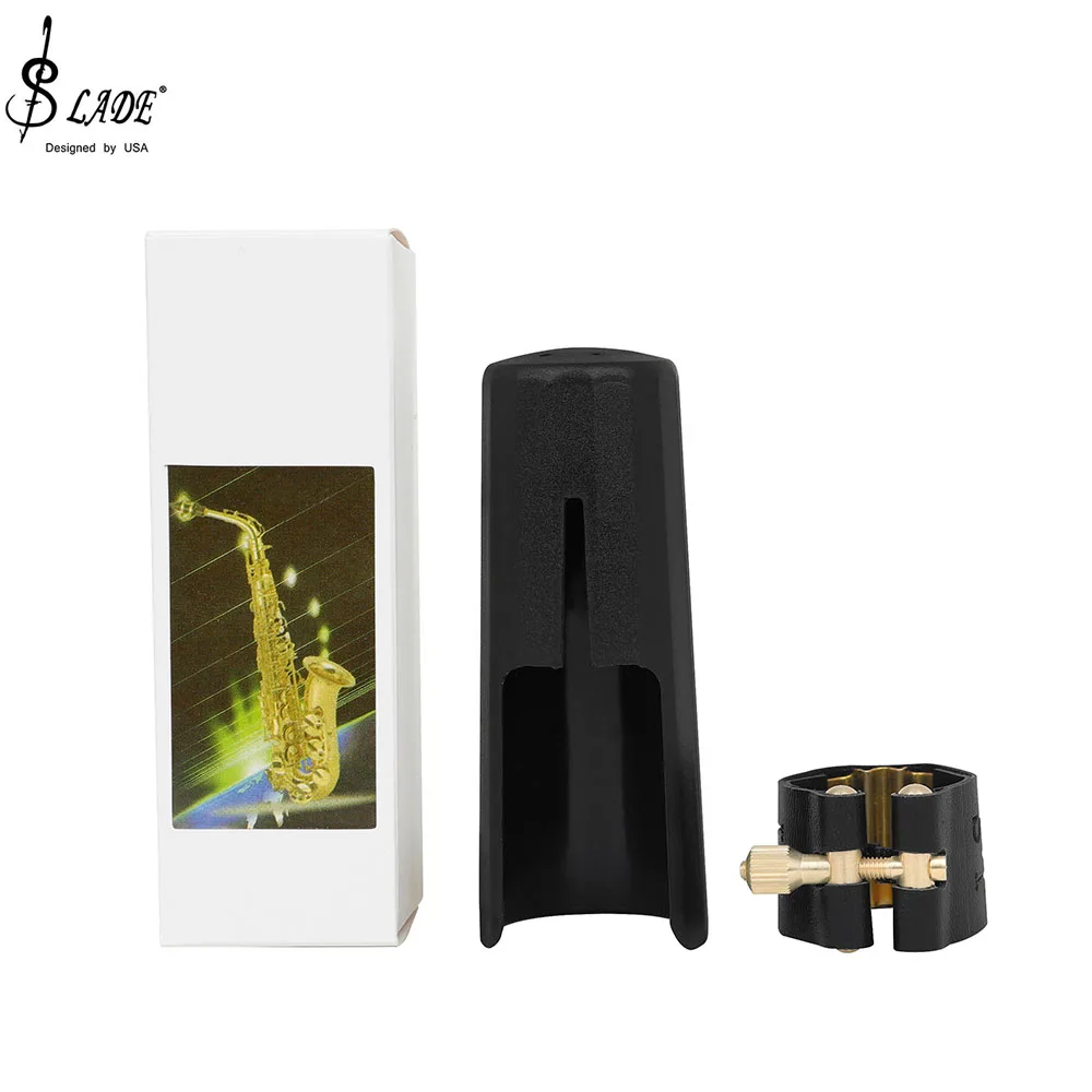 Professional Saxophone Clarinet LS Leather Buckle Clamp Set Woodwind Instrument Accessories Mouthpiece Ligature Cap Clip