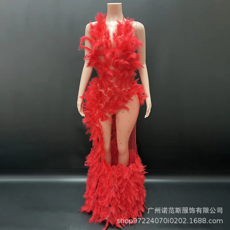 مزاجه المتخصصة الضوء الأزرق الجنية الفاخرة فستان من الريش المغني الأعمال موضة الغناء الملابس فستان حفلة عيد ميلاد من أي وقت مضى جميلة