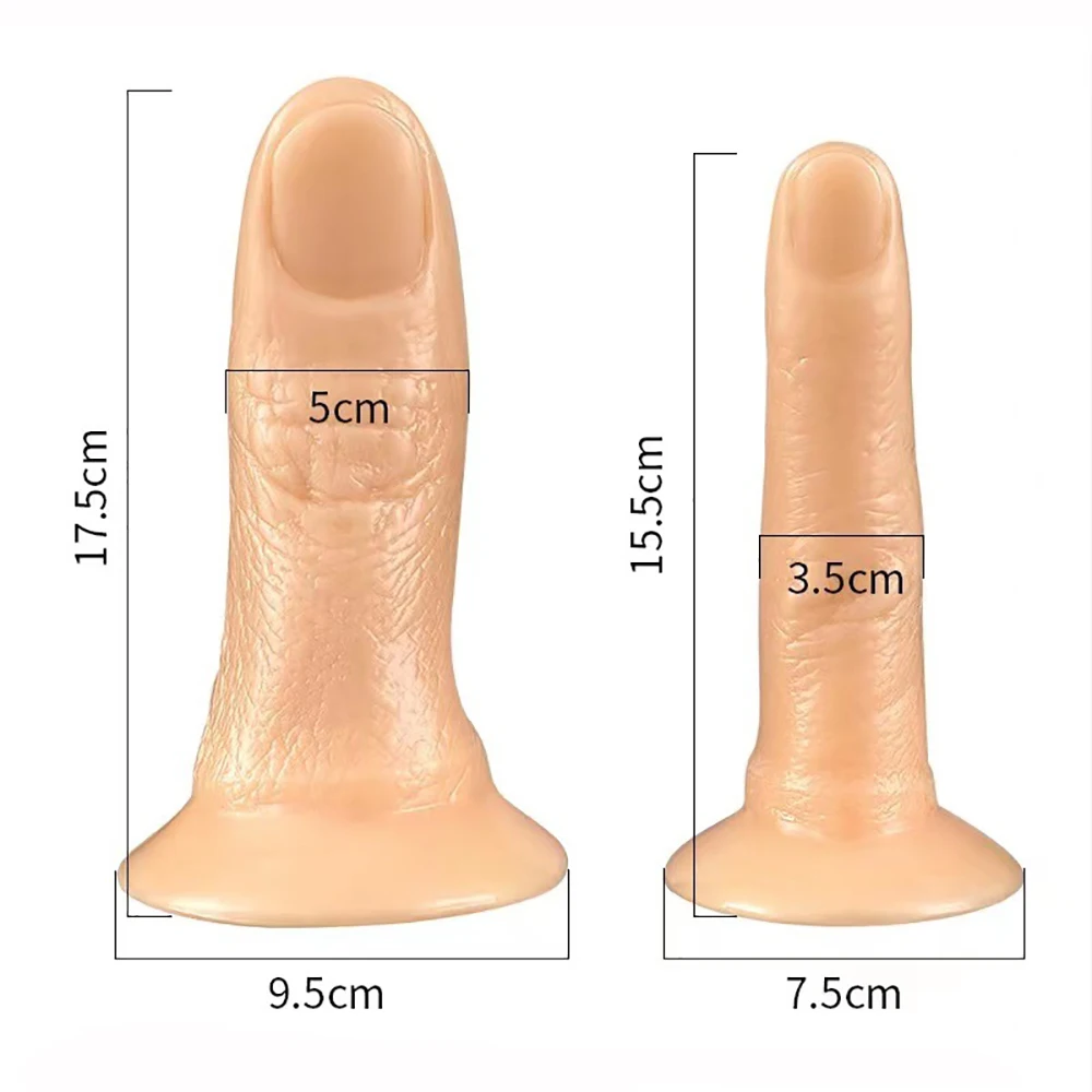 Realistic Finger Dildo with Suction Cup Flexible Fake Penis for Women Body-Safe Dick Anal Butt Plug Sex Toys Sex Shop for Adult