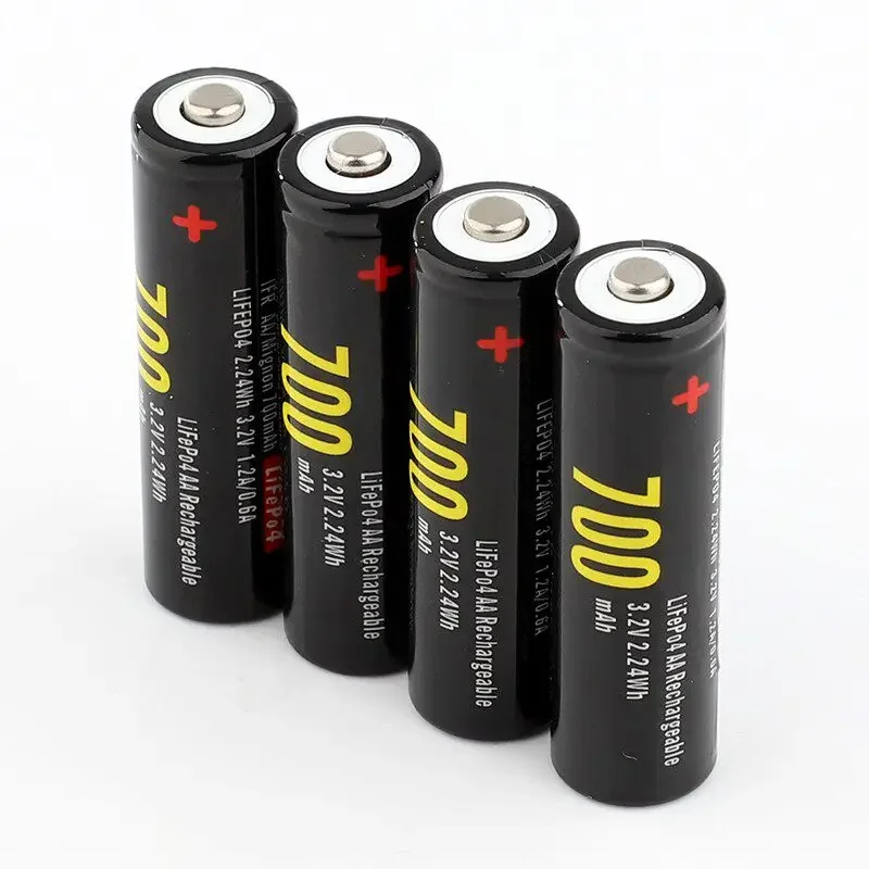 for AA 14500 LiFePO4 Battery 3.2V 700mAh Rechargeable Battery 1000 Cycles Time for Wireless Mouse Electric Toy Flashlight