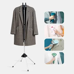 Steam Ironing Hanger Adjustable Aluminium Alloy Fabric Hanging Ironing Bracket Folding Clothes Steamer Holder For Hotels Home