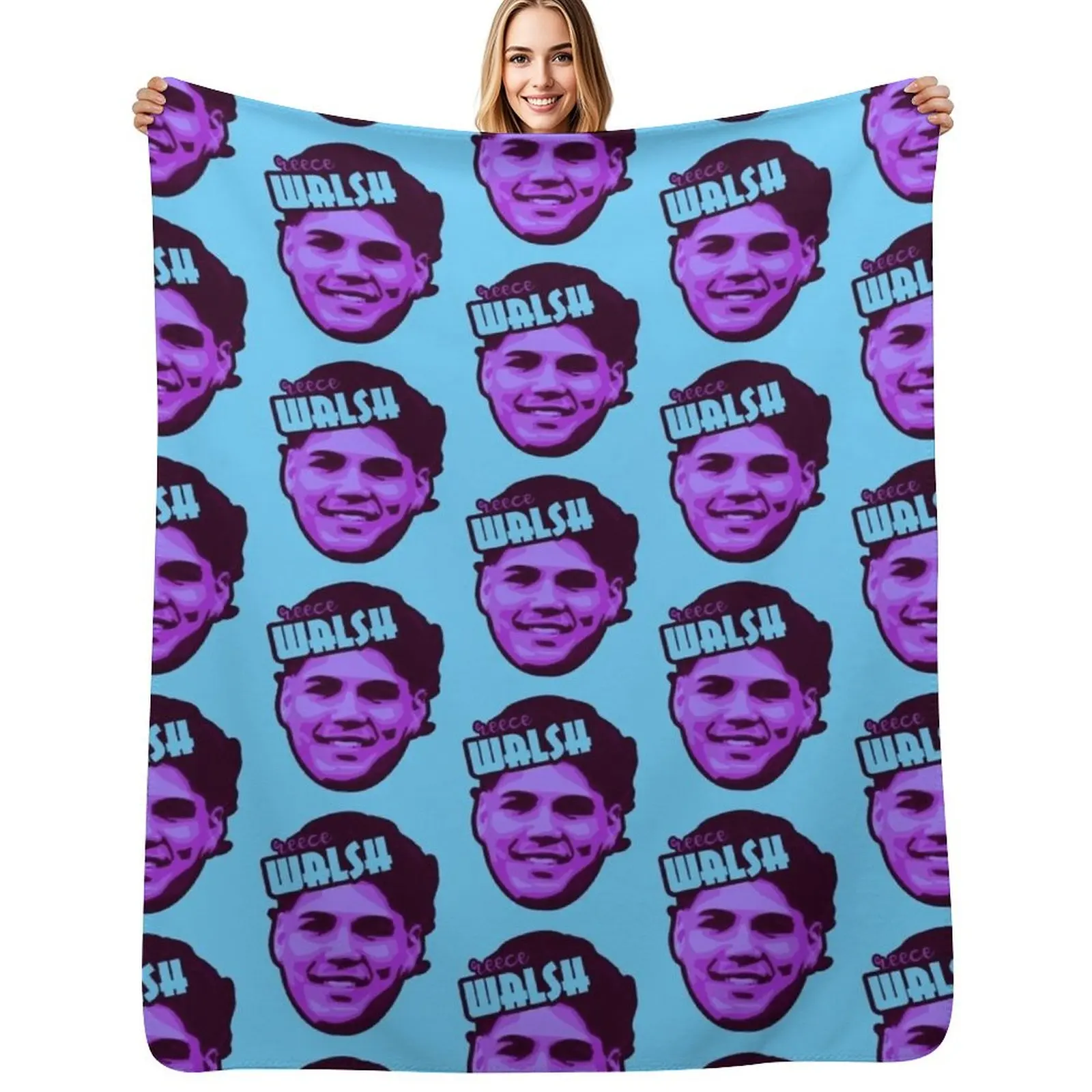 Reece Walsh NRL Rugby League Throw Blanket Anti Shedding Soft Fuzzy Blanket for Home
