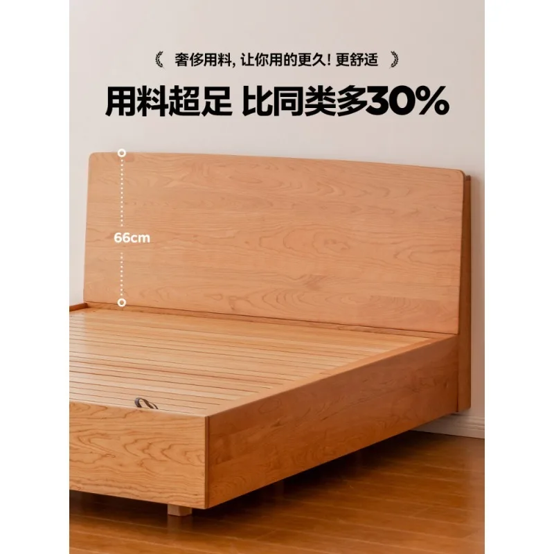 Kangaroo Suspended Box Bed Cherry Wood Solid Wood Tall Box Household Off-Ground Storage Bed High Box Bed