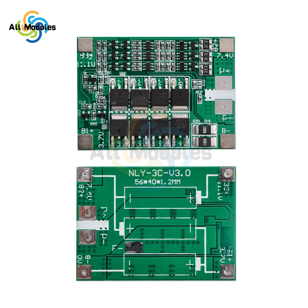 

BMS 3S 40A Balancer PCM 18650 Lithium Battery Protection Board 3S BMS Li-ion Charger Charging With Balance 12.6V for Drill Motor