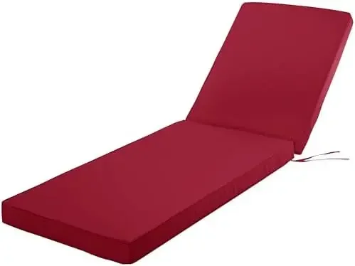 Chaise Lounge Cushion for Outdoor Furniture, Waterproof Fade and Tear Resistant Lounge Deck Chair Cushions for Patio