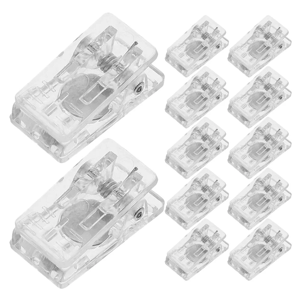 

12 Pcs Clip Refrigerators Magnetic Clips for Classroom Transparent Steel Name Badge Holders Office Kitchen