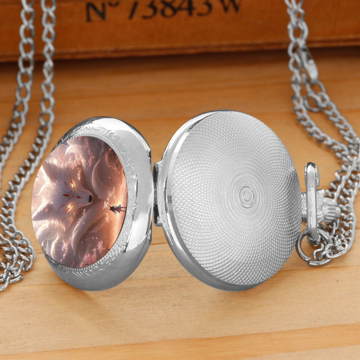 Новые персонализированные модные серебряные часы из нержавеющей стали Aniem Fox со стеклянным куполом, кварцевые карманные часы, ожерелье, женские ювелирные изделия, кулон-цепочка