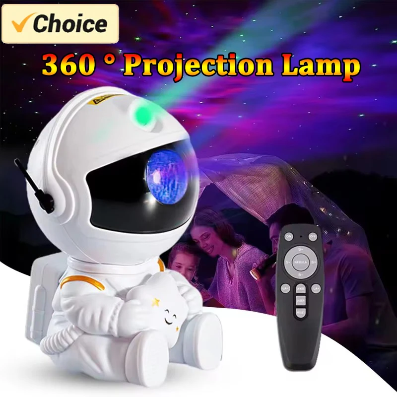 Star Projector Galaxy Night Light Astronaut Space Projector Starry Nebula Ceiling LED Lamp for Bedroom Home Decorative Kids Gift