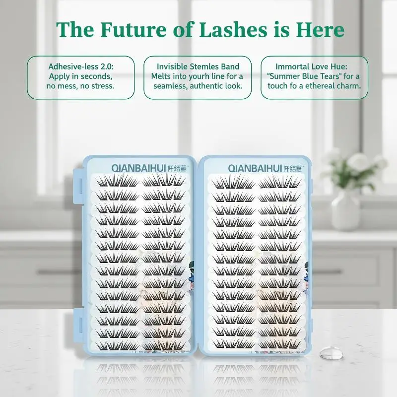 Fluffy Fox Eye Manga Cluster Lashes Large Capacity Thick Segmented Individual Lash Extensions Eye Enlarging Makeup