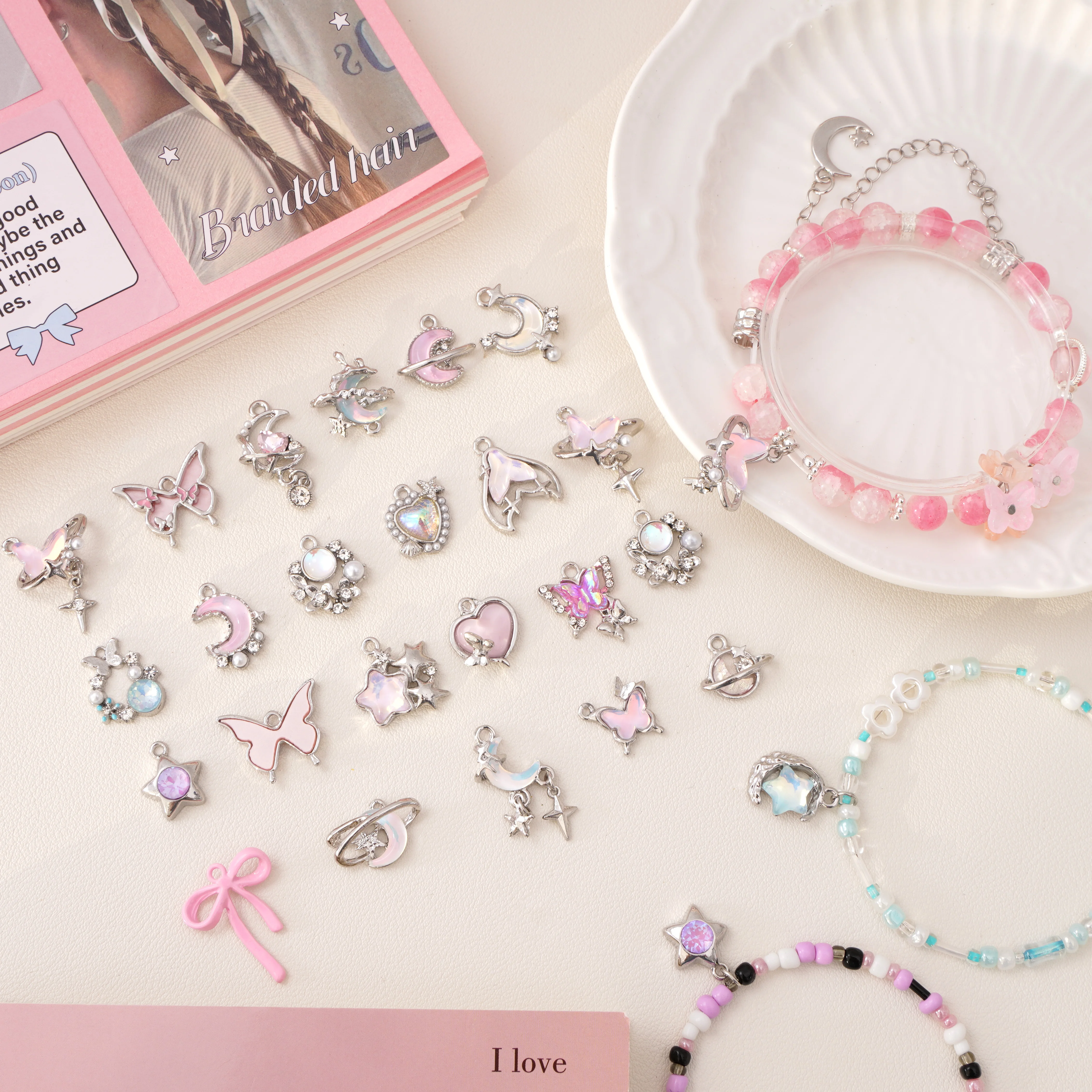 1Pcs Metal Alloy Butterfly Moon Star Heart Charm Pendant for Jewelry Making Necklace Earrings DIY Accessories Finding Craft