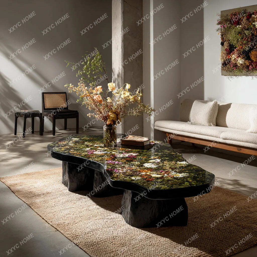 AA resin river table coffee table small apartment living room household simple modern light luxury table