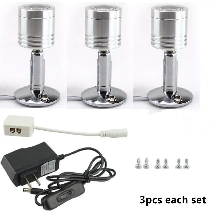 

3/4/6/8PCS LED Under Cabinet Light Showcase Spot Lamp Kitchen display cabinets Bar Lamps wine cabinet Lights Home Decoration