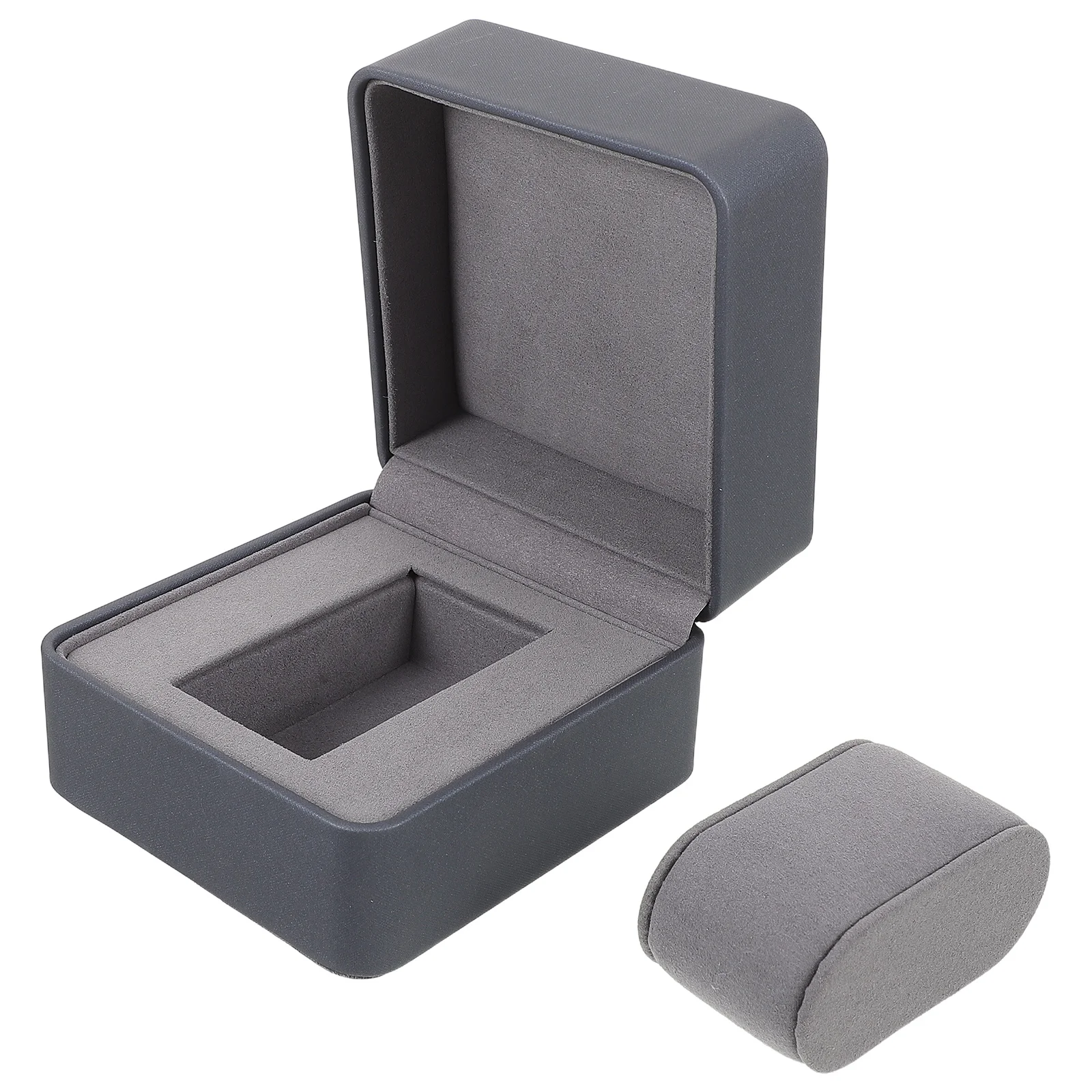 

Single Watch Box Small PU Travel Case Portable Wristwatch Storage Holder Organizer Removable Pillow for Men Women