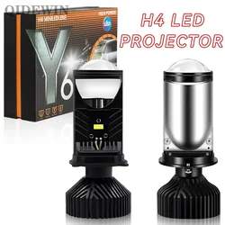 Y6 H4 LED Projector Headlight Projector Lens with Fan Cooling 90W Automobile Hi Lo Beam Bulb 12V