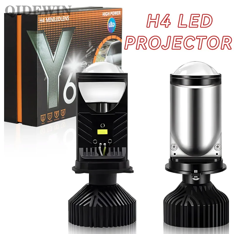 H4 LED 프로젝터 렌즈, 자동차 헤드라이트 전구, 하이 로우 빔 캔버스, 30000LM, 120W, 미니 H4 Bi LED 렌즈, 3000K, 4300K, 6000K, 12V LHD