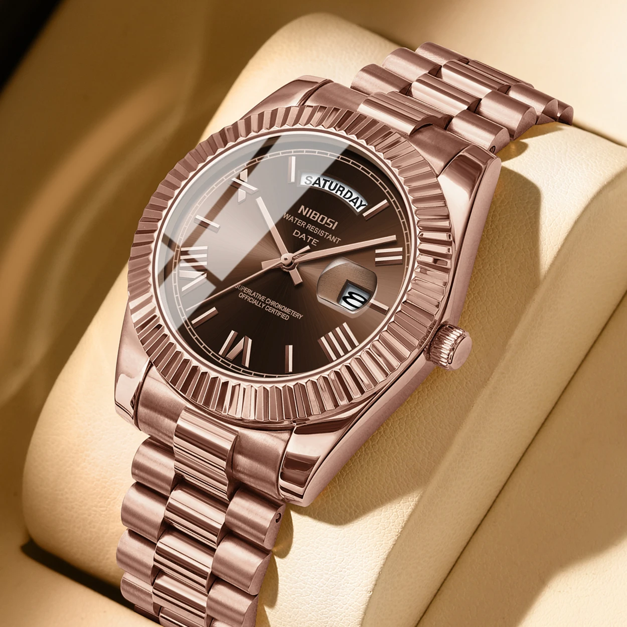 NIBOSI موضة ساعات رجالية العلامة التجارية الفاخرة ساعة اليد تاريخ اليوم ميوتا ساعة كوارتز الرجال مقاوم للماء الصلب ساعة الذكور Reloj Hombre