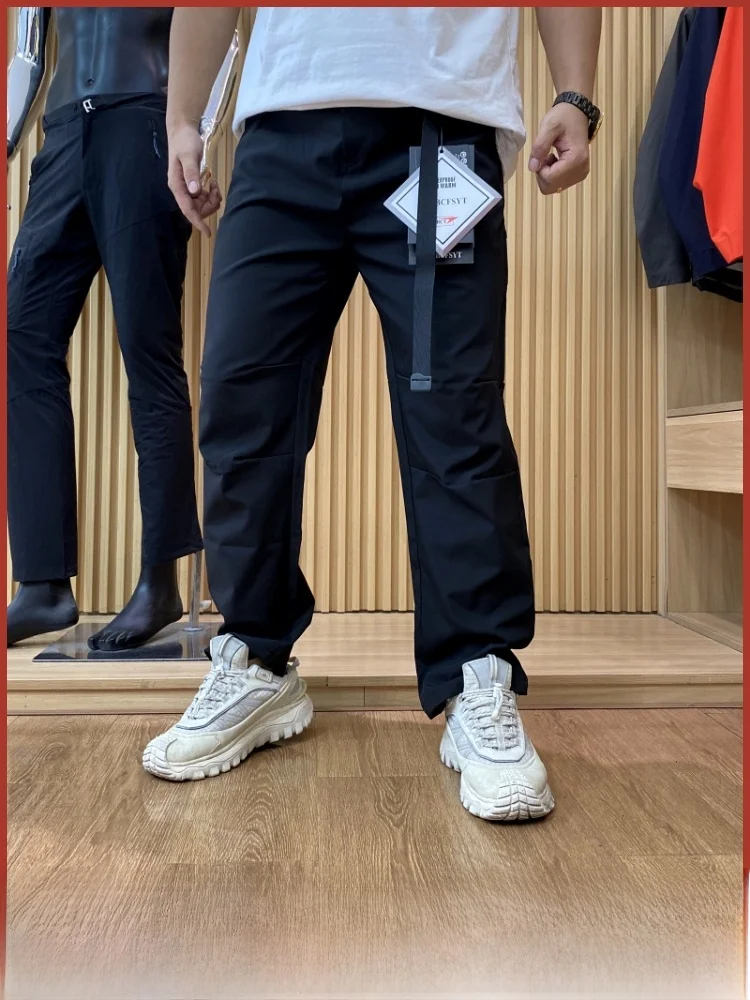 

Мужской уличный спортивный пояс, ветрозащитный, водоотталкивающий, повседневный, свободный крой, прямые брюки, базовый цвет, модный Sle