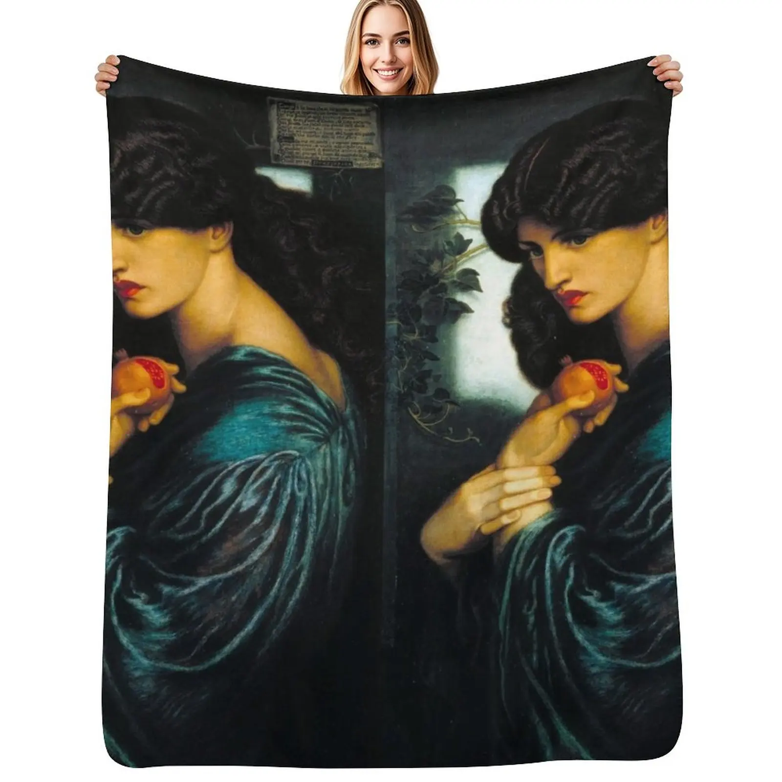 Proserpina - Cobertor Dante Gabriel Rossetti, Cobertor Confortável e de Fácil Cuidado para Sofá