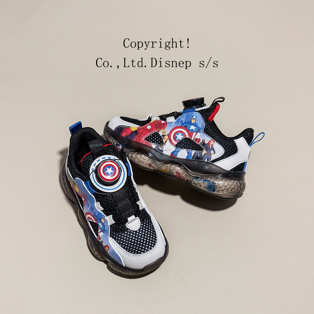 Disney 2024 Lente/Zomer Kinderschoenen Jongens Sportschoenen Ademend Captain America Casual Schoenen Mode Kinderschoenen