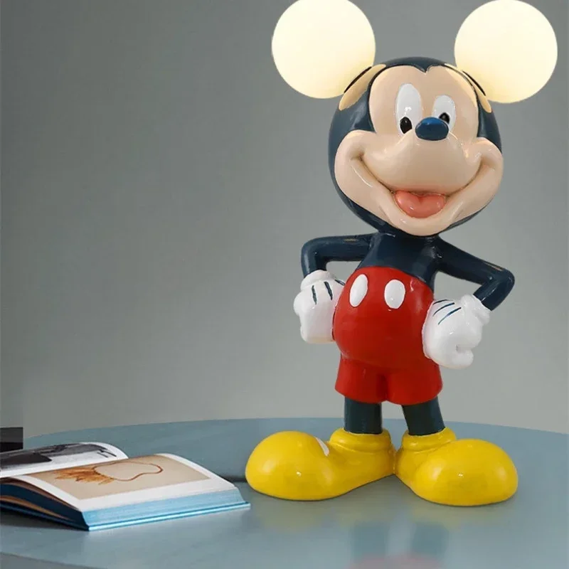 37cm Cartoon Anime Micky Mickey mouse LED Light lamp action figure resin model Living Room Study Statue Home Decoration Ornament