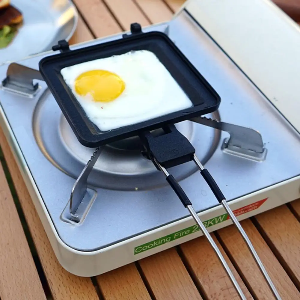 

Folding Frying Pan Portable Campfire Pie Maker Set Foldable Sandwich Baking Pan Double Pie Irons for Camping for Mountain