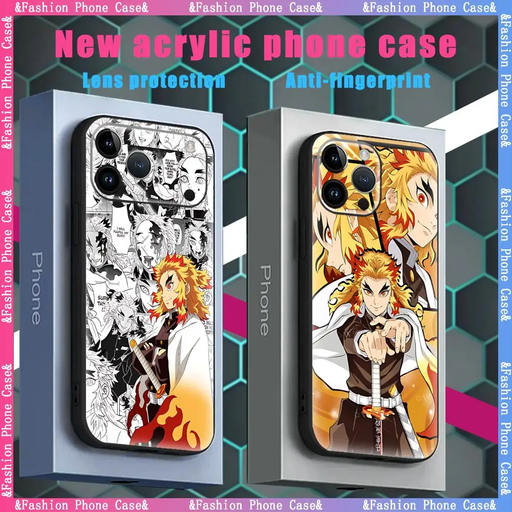 Kimetsu No Yaiba Kyojuro Rengoku Чехол для телефона AG Acrylic Soft care для iPhone 17 air 16 e 15 14 13 12 11 Plus Mini Pro Max