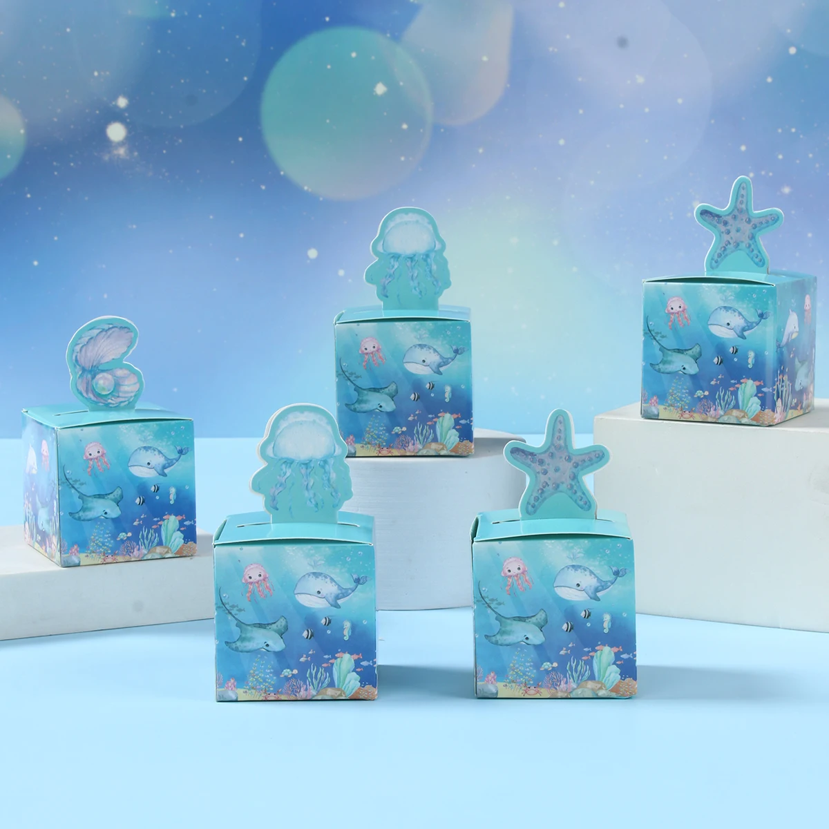 Under The Sea Three-dimensional Candy Box Undersea Animal Theme Birthday Party Decorations Kids Favors Gifts Candy Cookie Box