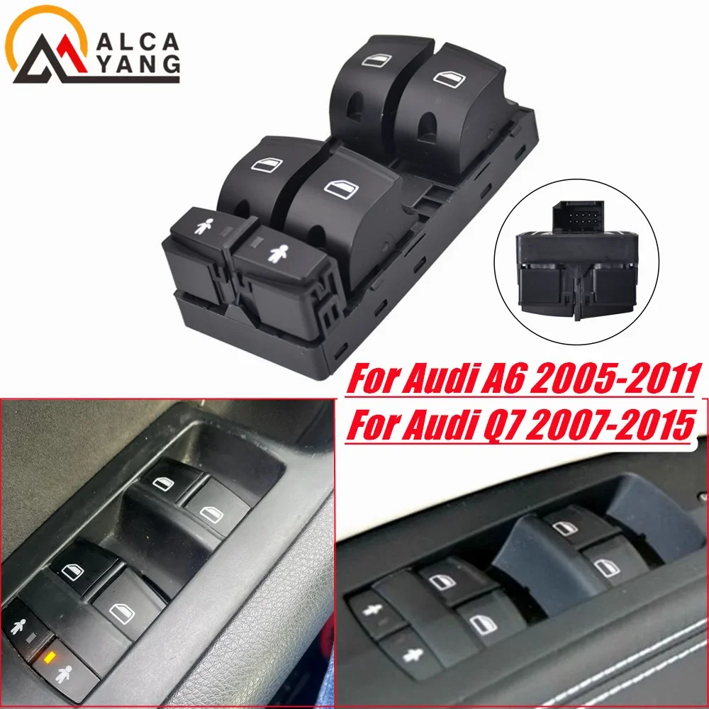 Car Front Left Side Electric Door Power Window Control Switch Automotive Switches 4F0959851G for Audi A6 Q7 3.0L 4.2L S6 5.2L S6