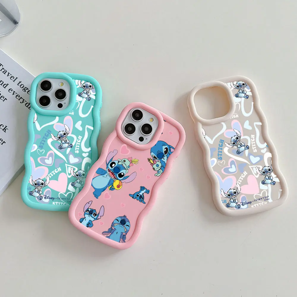 Funny cute Stitch Disney Phone Case For Xiaomi Redmi Note 8 9 9S 10 10S 11 12 13 Pro Plus 4G 5G Candy Color Soft TPU Back Cover