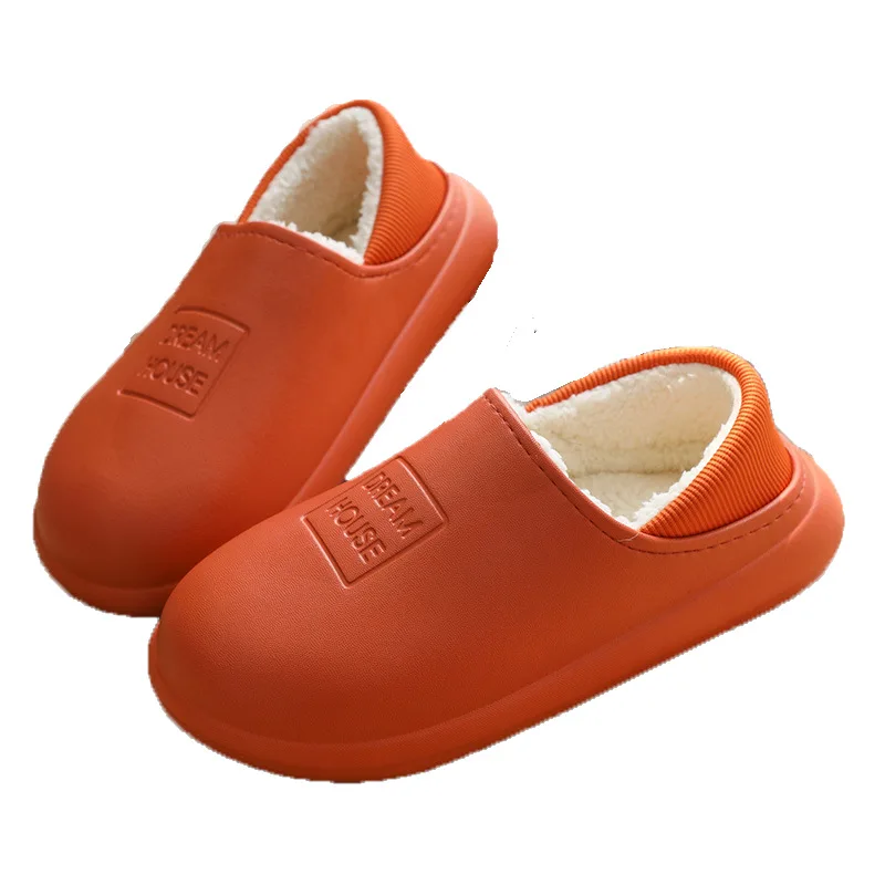 2023 New Winter Slippers Warm Men Shoes Waterproof Women Couples Non-Slip Plush Cotton Indoor Outdoor Kids Home Autumn Children